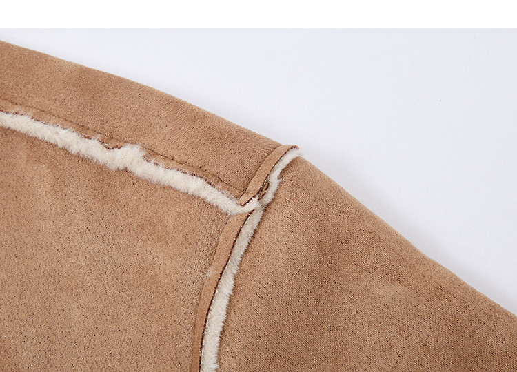 Demana Vintage Yadan Style Winter Modern Suede Velvet Lapel Faux Shearling Spliced Short Warm Women's Jacket 13