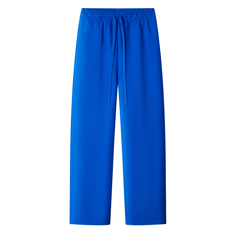 LIMENG Casual Men's Wide-Leg Sports Straight Pants 430g Thickened Sweatpants Unisex Long Pants Navy Blue L