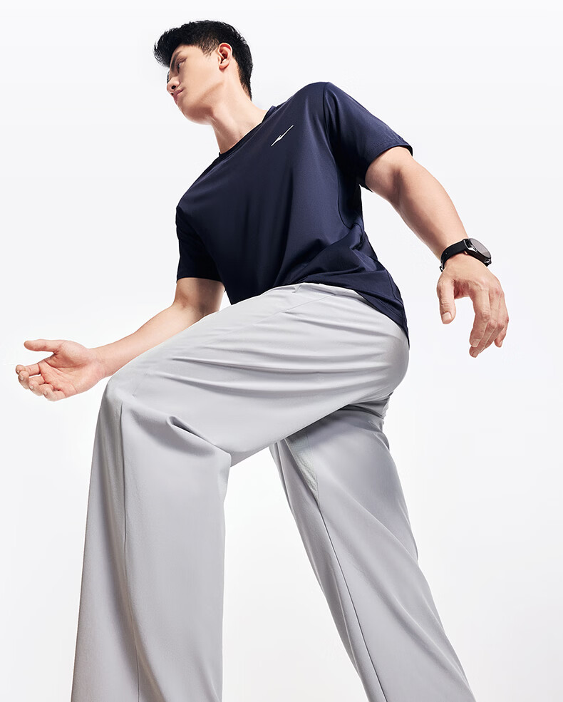 ERKE Men's Summer New Woven Straight Casual Sports Pants Ice Cooling Moisture-Wicking Quick-Dry Trousers 9