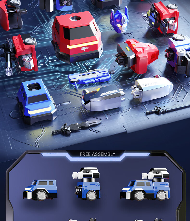 Guangduola Children's Toy 3-6 Years Magnetic Robot Transformable Building Block Model Car Boys Birthday New Year Gift 8