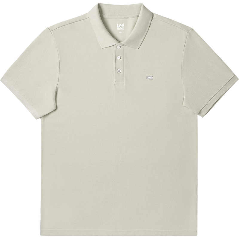 Lee 26 Spring Summer New Standard Fit Small Logo Emblem Men's Short Sleeve Polo Shirt Gray Green 3XL