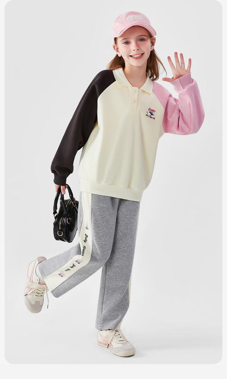 Disney Girls' Zootopia Polo Collar Sweatshirt Long Sleeve Top Spring ZL160001 Off-White Size 150 7