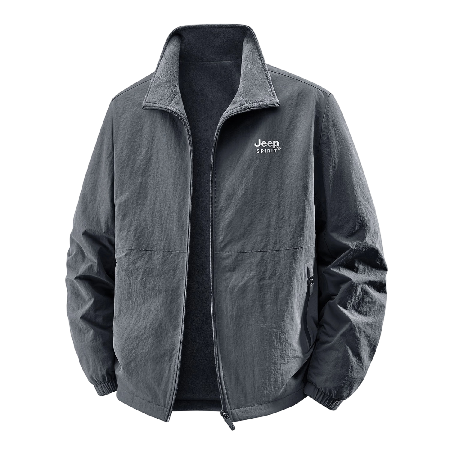 JEEP SPIRIT Men's Spring Business Casual Loose Work Jacket Dark Gray M