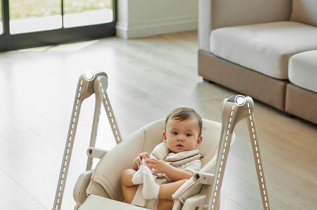 Beiyi 2-in-1 Baby High Chair and Rocker Khaki 46