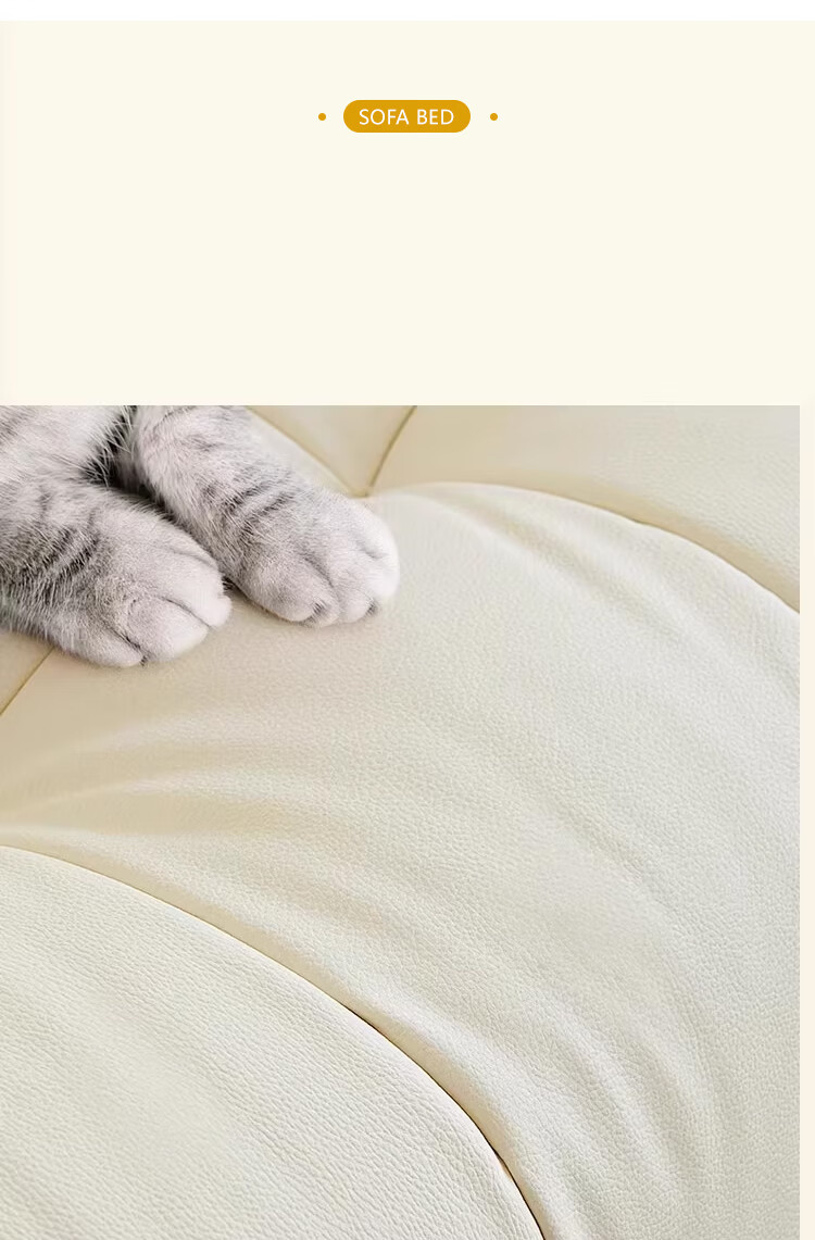 L&S Convertible Sofa Bed Foldable Sofa Cat Scratch-Resistant Cream Cloud Sofa S383 Green 1.8m Armless 8