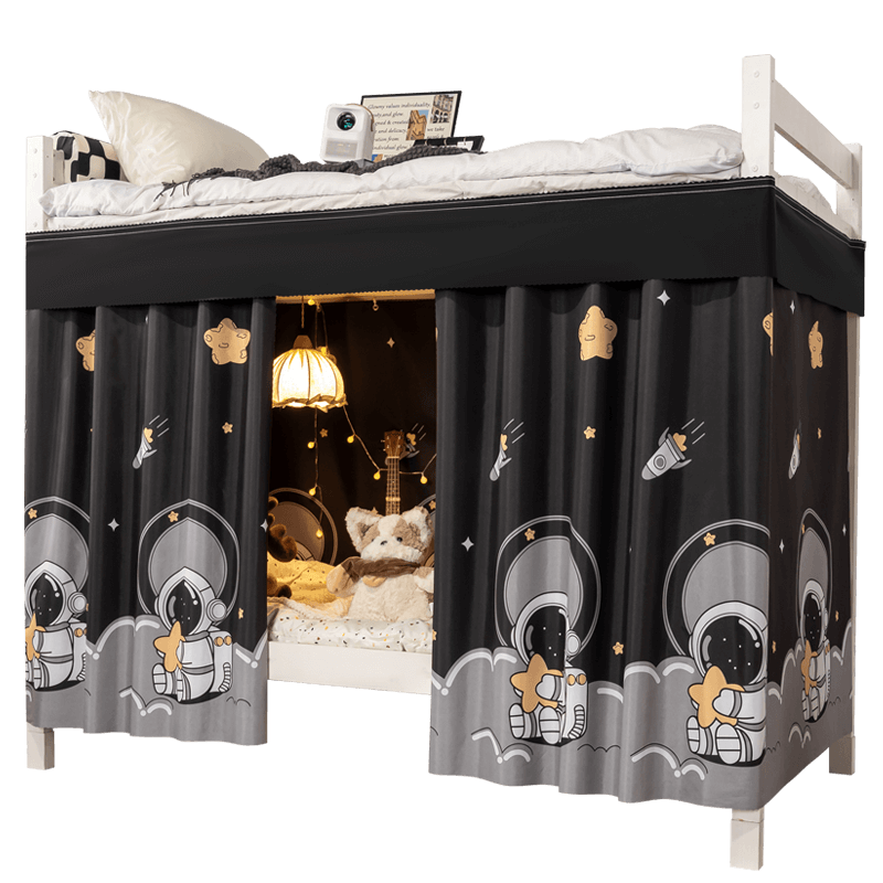 Mengshina Dormitory Bed Curtain Student Lower Bunk Blackout Curtain Bedroom Fabric Curtain 120x200cm Fantasy Space / 2 Panels