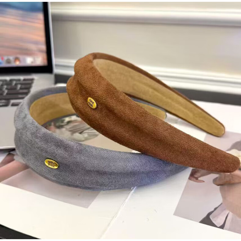 YeFeiLi Hong Kong Style Suede Wide Headband Women High-End 2026 New Hair Accessories Elegant Hair Hoop Heightening Crown Hair Clip Hair Ornament 4