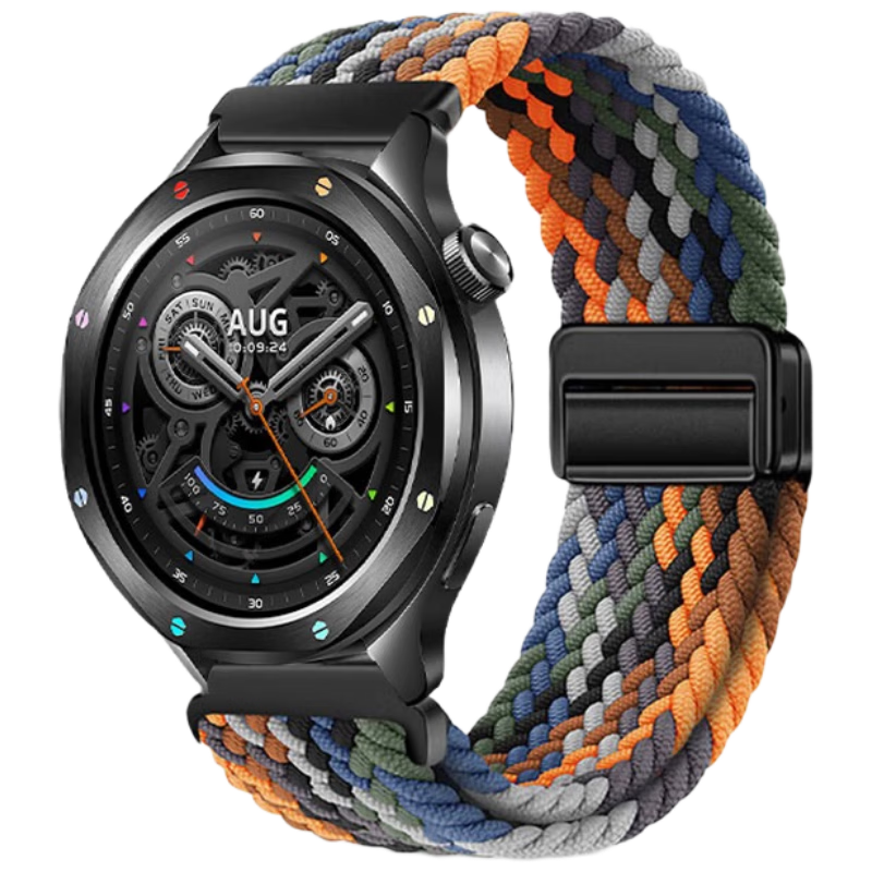 Watchbond Compatible with Xiaomi Watch5/s5/4/s4 Sports Band, S3/2 Braided Magnetic Loop Buckle, S1pro Wristband, S1 Smart Sports Men's Model, 22mm Accessory