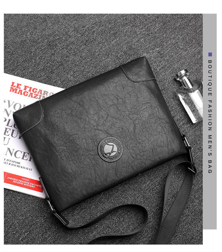 COW Men's Business Casual Shoulder Bag Crossbody Fashion Trendy C-9808 Horizontal Style 5