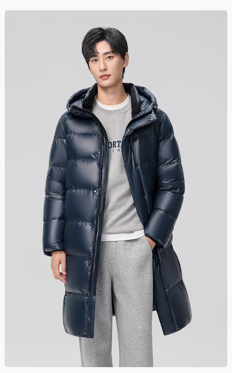 SNOWFLYING Obsidian Goose Down Hooded Thickened H-Style Down Jacket Recommended by Cheng Yi 3