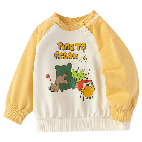 BALABALA Children's Clothing, Baby Sweatshirt, Boys And Girls Long-Sleeve Top, Cartoon Print Autumn Wear, Cute Style, 209325121201