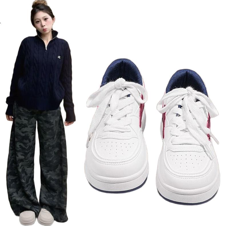 Кроссовки HUANQIU Lightning White Shoes, женские, весна-осень, модные, повседневные, низкие, белые, размер 37