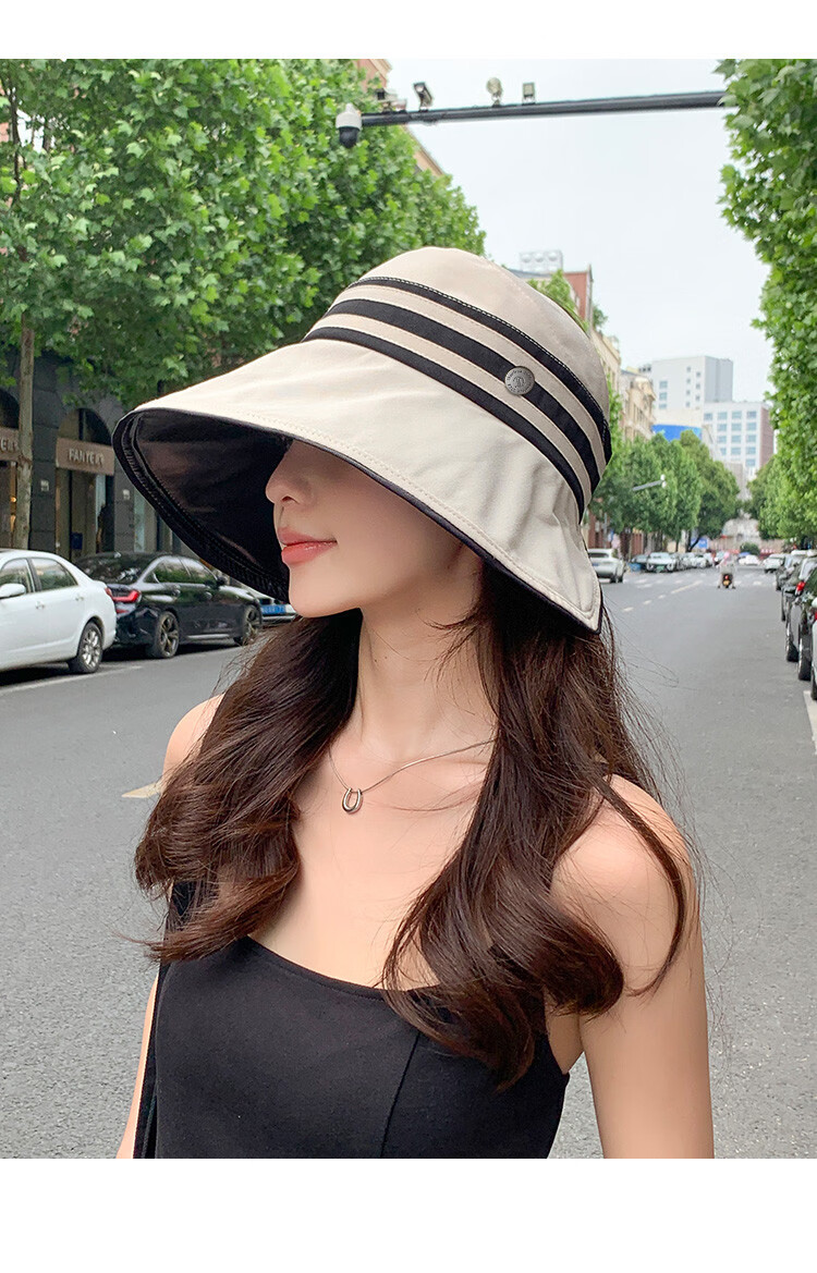 Zhenxiang Women's Large Brim UV Protection Sun Hat Summer Spring Open Top Face Slimming K185 7
