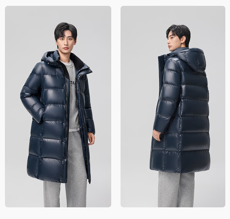 SNOWFLYING Obsidian Goose Down Hooded Thickened H-Style Down Jacket Recommended by Cheng Yi 4
