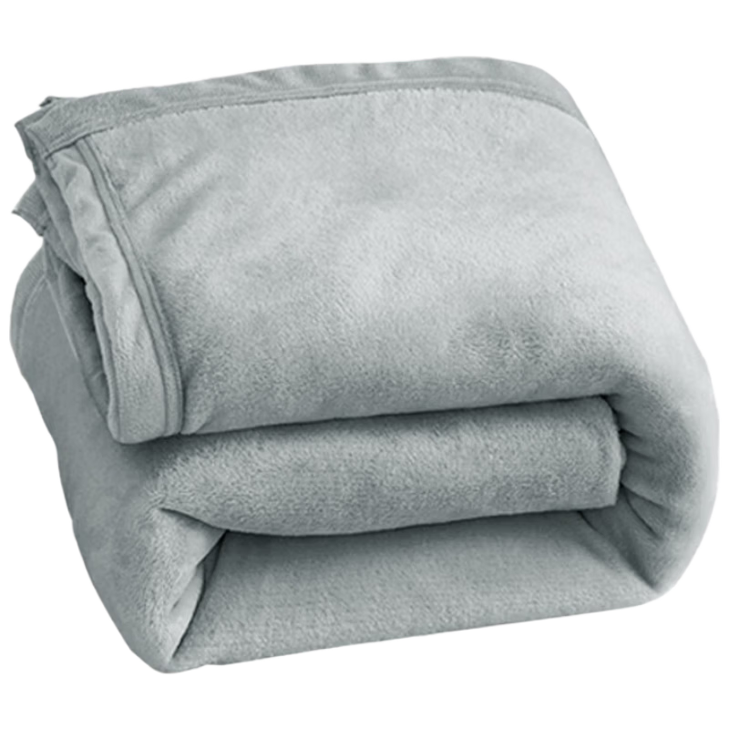 Yuanshenghuo Flannel Air Conditioning Blanket, Office Throw Blanket, Summer Aviation Blanket, 100*120cm, Approximately 500g, Light Gray
