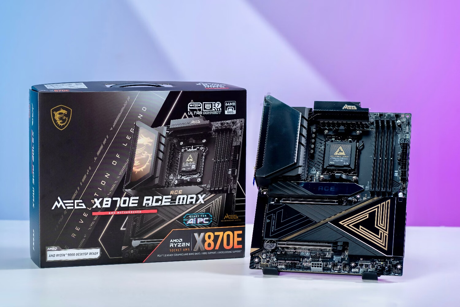 MSI MEG X870E ACE MAX War God Motherboard Compatible with CPU 9950X3D2/9800X3D/9850X3D (AMD X870E/AM5 Socket) 3
