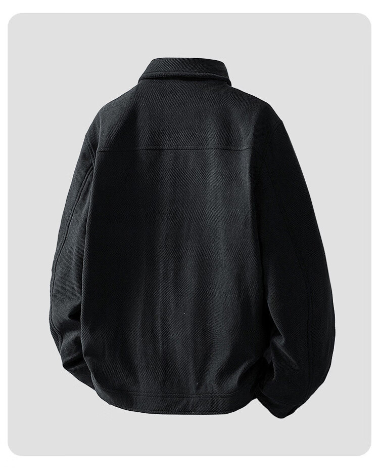 JEEP Men's Jacket Spring Autumn Simple Retro Lapel Business Casual Trendy Black XL 6