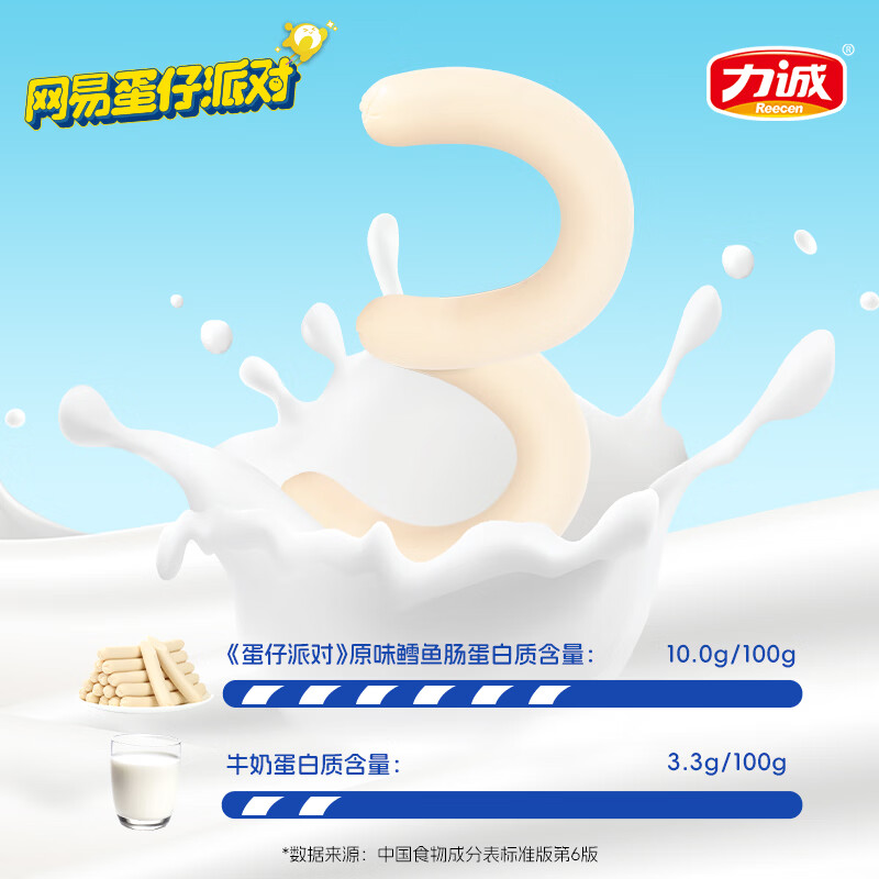 力诚蛋仔派对联名鳕鱼肠原味500g 罐装儿童零食鱼肠火腿肠幼儿DHA