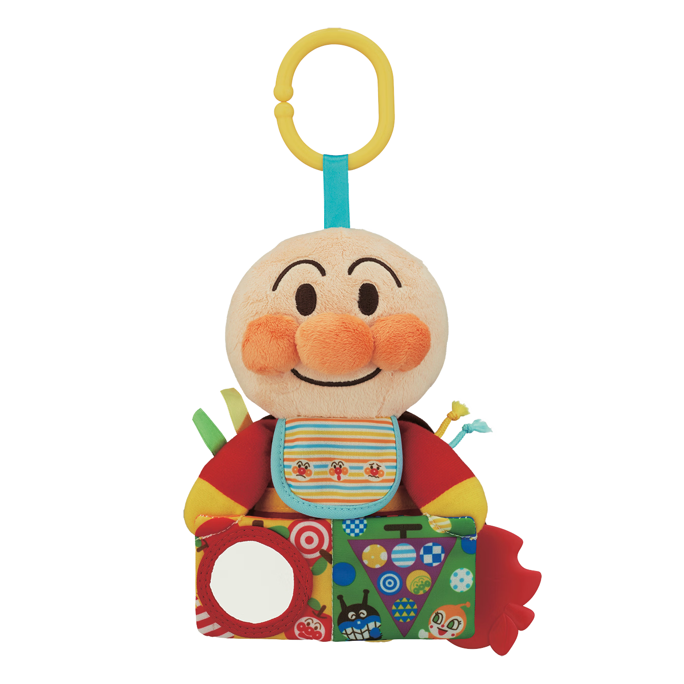 BANDAI Authentic Anpanman Teether Rattle Ring Multifunctional Portable Soothing Toy Infant Baby Soft Rattle