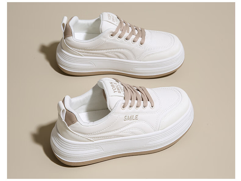 Cartelo Crocodile Casual Women's Thick Sole White Sneakers Lightweight Platform Shoes Versatile Casual Sports Shoes 1670 Mika Size 35 9