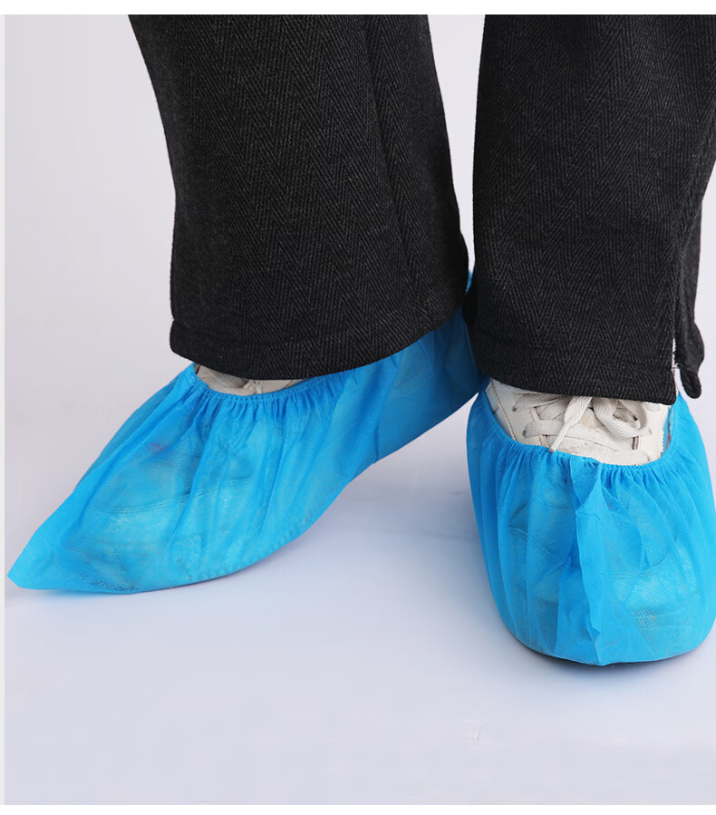 Mulang Thickened Non-Woven Disposable Shoe Covers Wear-Resistant Dustproof Breathable Indoor Factory Laboratory Foot Covers Gray 100pcs One Size Extra Thick 13