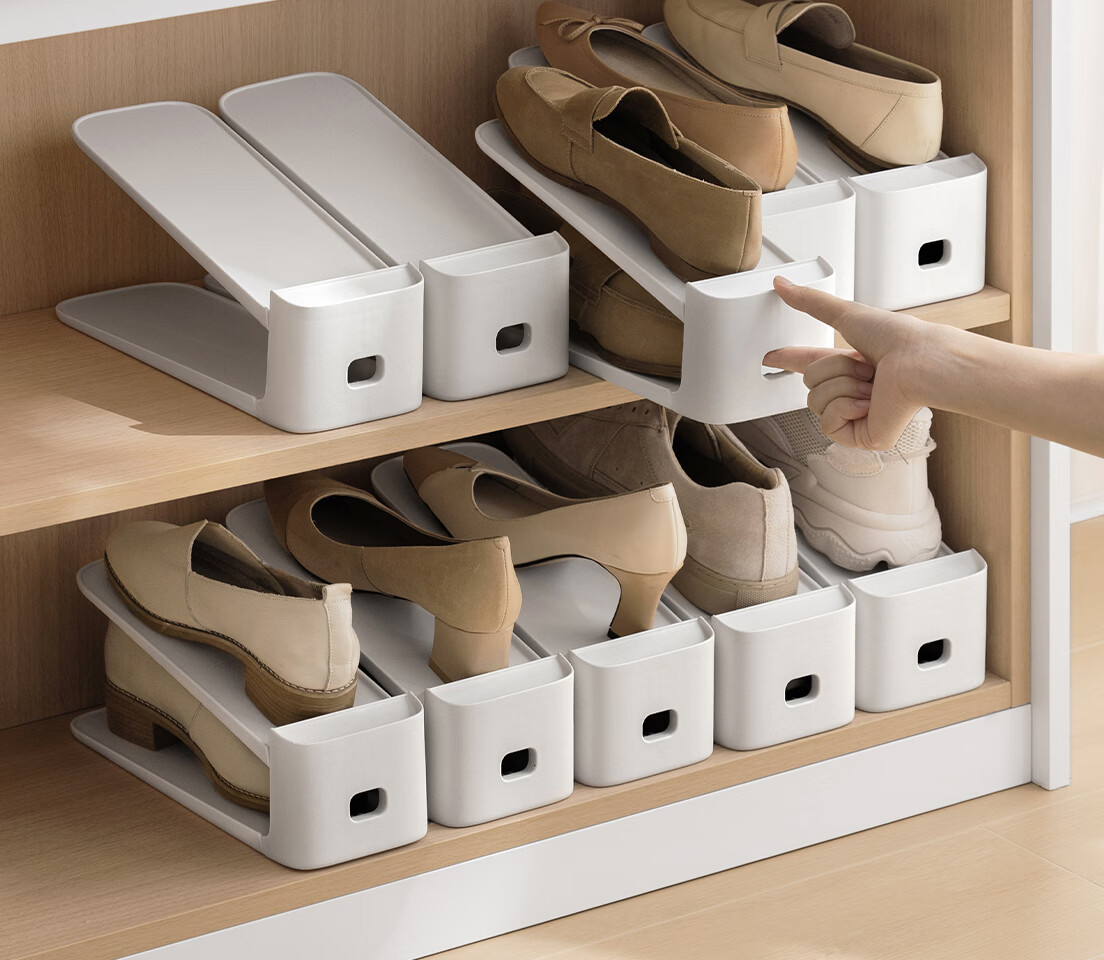 Lazy Corner Adjustable Double-Layer Shoe Rack Storage Organizer Shelf Cabinet Divider 6-Pack 2