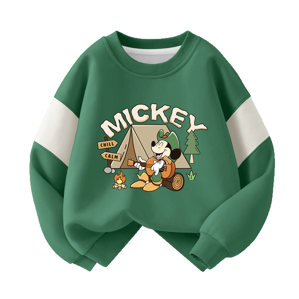 Disney Kids Cartoon Sweatshirt 2026 Autumn New Fashion Patchwork Girls Top Trendy Boys Sportswear Spring Collection