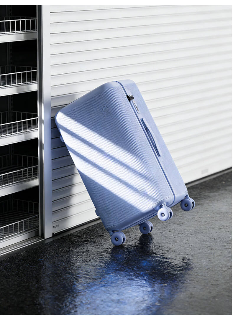 ZAT Innovative Plastic Frame Luggage Zipper Trolley Large Capacity Travel Suitcase Sit-able Password Lock Soft Matte White 24 Inch 9
