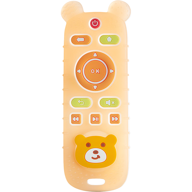 Dr. Ma Remote Control Teether Baby Teething Stick Soothing Food-Grade Silicone 4 Months+ Chewable Rattle Toy Bear