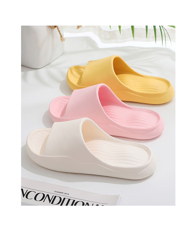 GUOLUOFEI Home Slippers for Men And Women, Summer Indoor Non-Slip Thick Sole Couple Bathroom Shower Sandals White Size 37-38 10