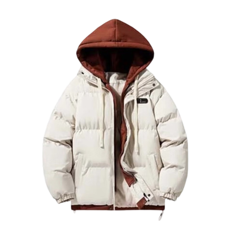 JEANSWEST OUTDOOR Men's Autumn Winter Cotton Padded Jacket Hooded Warm Layered Style Dark Gray 3XL