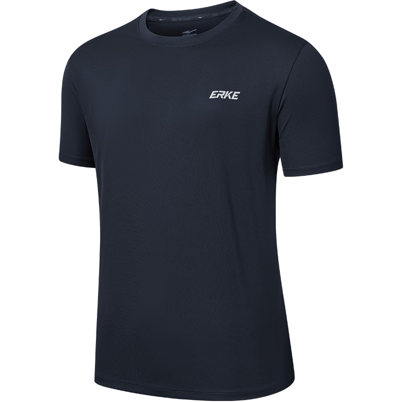 Erke Men's Sports Antibacterial Short Sleeve Crew Neck T-Shirt Summer New Moisture-Wicking Quick-Dry Casual Base Layer