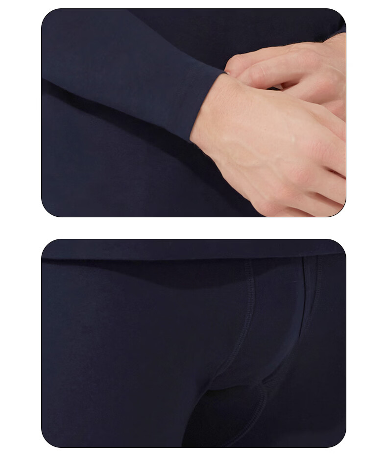 CASENLAND Men's Pure Cotton Thermal Underwear Set Autumn Shirt and Pants Cotton Knit Warm Base Layer 18