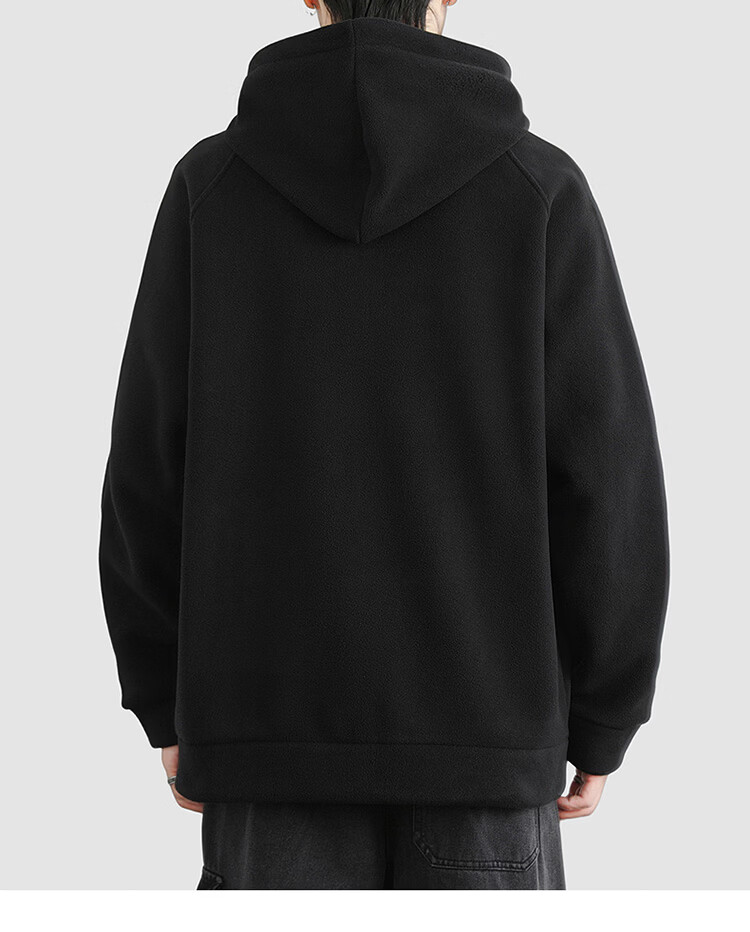 MARK FAIRWHALE Men's Winter Fleece Hooded Zip-up Sweatshirt Thick Warm Jacket Dark Gray XL 12
