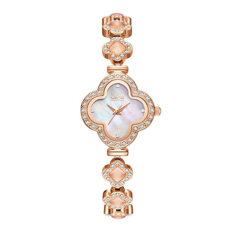 Mark Fairwhale Four-Leaf Clover Women's Watch Student Top Ten Famous National Brand Wristwatch Birthday Gift for Girlfriend 3860