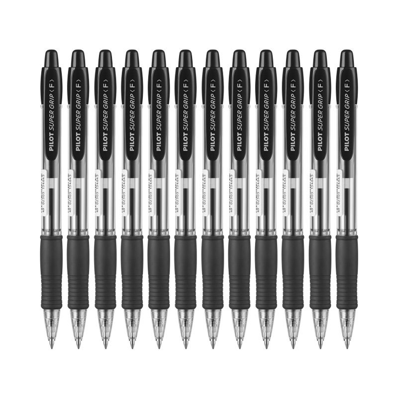 PILOT Retractable Ballpoint Pen, Rollerball Pen for Students, Office Use And Exams, Push-Button Ballpoint Pen BPGP-10R, 0.7mm Black, 12 Pieces