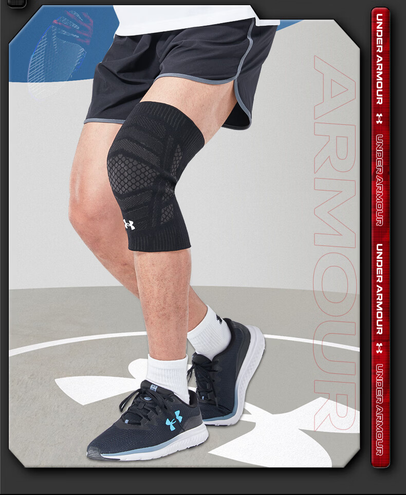 Under Armour Knee Pads, Sports Summer Basketball Running Meniscus Badminton Football Patella Hiking Knee Joint Protectors, Two Pieces 14