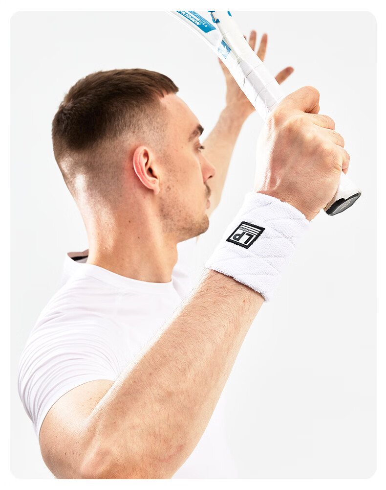 LP Wrist Support Sweat-Absorbing Anti-Sprain Sports Wristbands for Fitness, Badminton, Basketball, Volleyball - Unisex (Pack of 2) 2