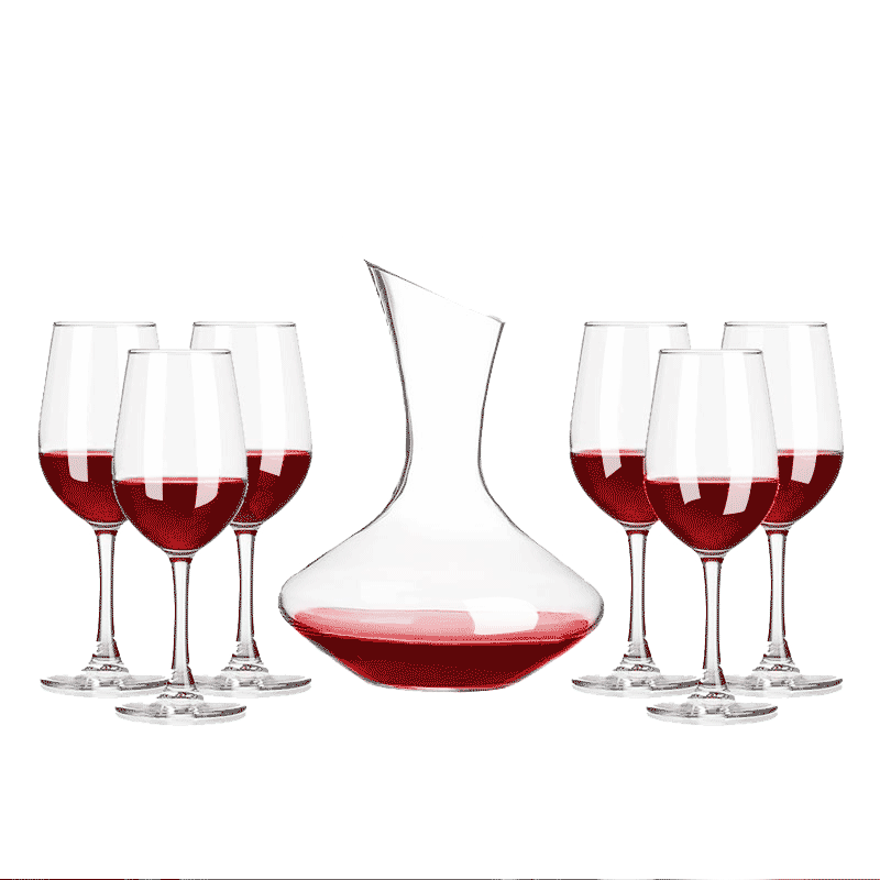 Green Apple Wine Glass Decanter Set 350ml Stemmed Glasses*6 + Decanter*1 Wine Glass Beverage Glass Liquor Glass