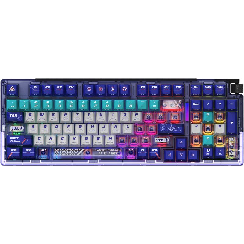 DAREU COOL98 Wireless Tri-Mode Mechanical Gaming Keyboard Custom 98-Key Layout 8000mAh Gasket Structure SOCD Power Purple-Peach Latte Switch