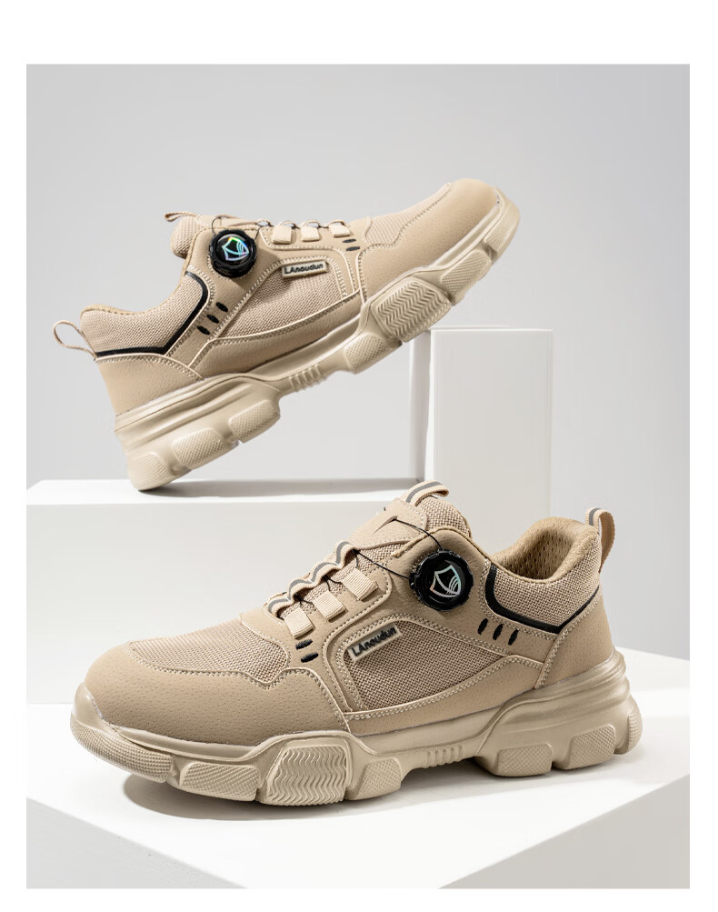 BlueOwl Shield Men's Lightweight Anti-Smash Steel Toe Anti-Puncture Work Safety Soft Sole Comfortable Functional Shoes DL267T Size 42 2