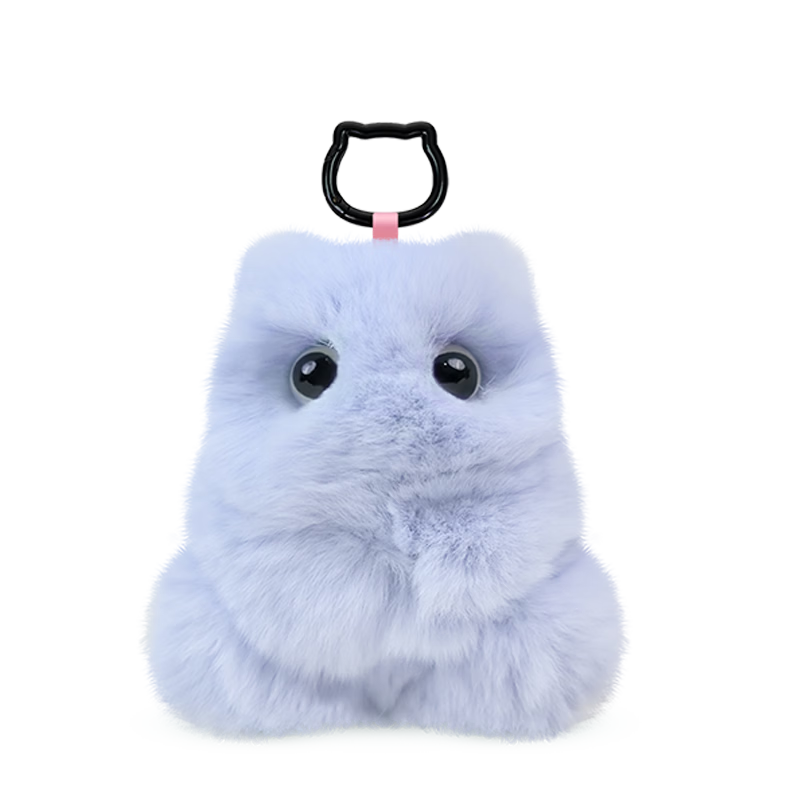 FUFUSOUL Luya Series Real Fur Fragrant Plush Doll Pendant, Birthday Gift for Women, Graduation Gift, Blue Velvet