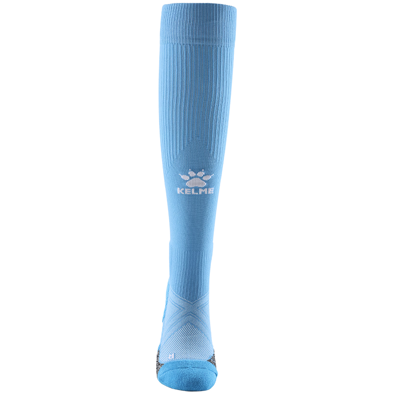 KELME Long Tube Football Socks Non-Slip Thick Sole Professional Soccer Match Training Seamless Toe Socks Sky Blue XS