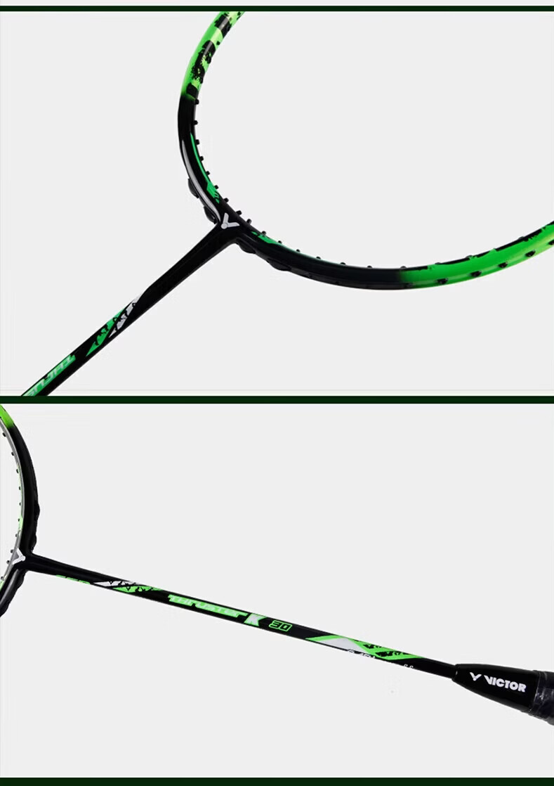 VICTOR TK-30R Fluorescent Green 4U Full Carbon Badminton Racket Pre-Strung 25lbs 5