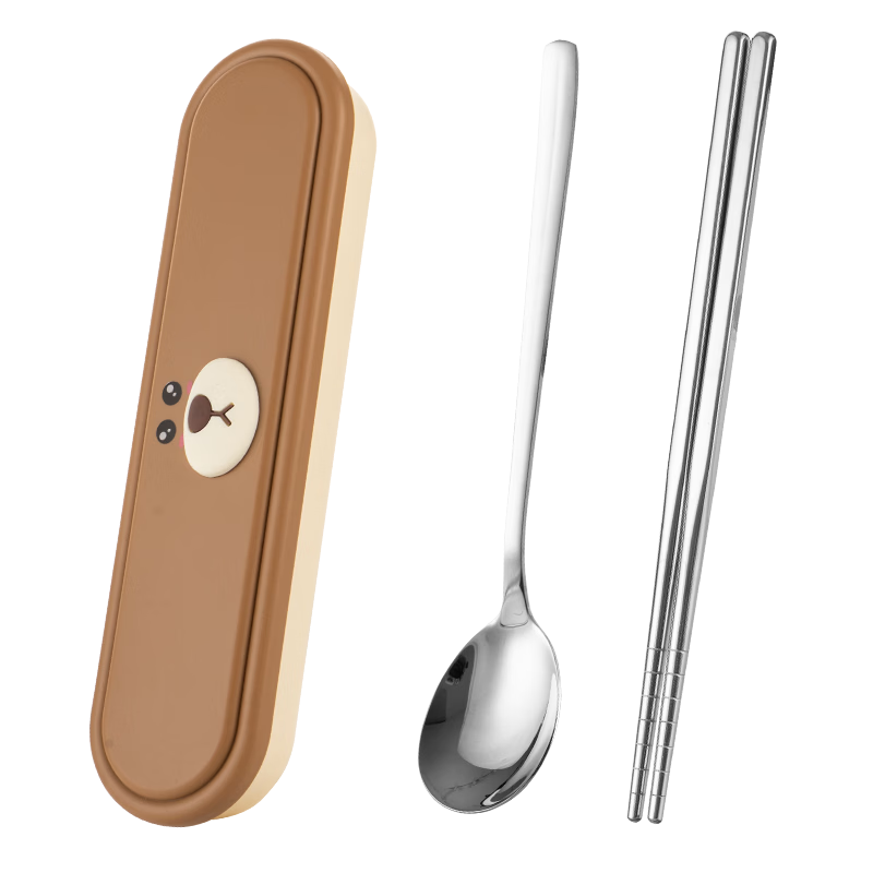 Guangyi Chopsticks 304 Stainless Steel Student Cutlery Set Portable Spoon and Chopsticks for Office Workers GY1340