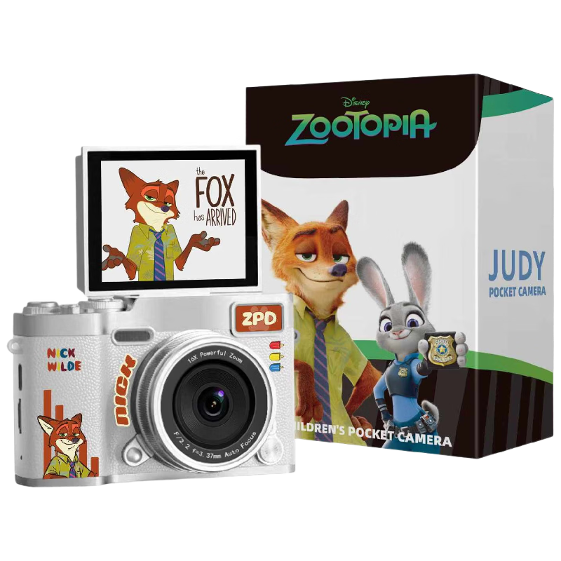 Disney Zootopia Kids Camera CCD Alternative Student Digital Camera Entry-Level Camera Travel Photography Gift for Boys and Girls Birthday Lantern Festival Back-to-School X2 Nick