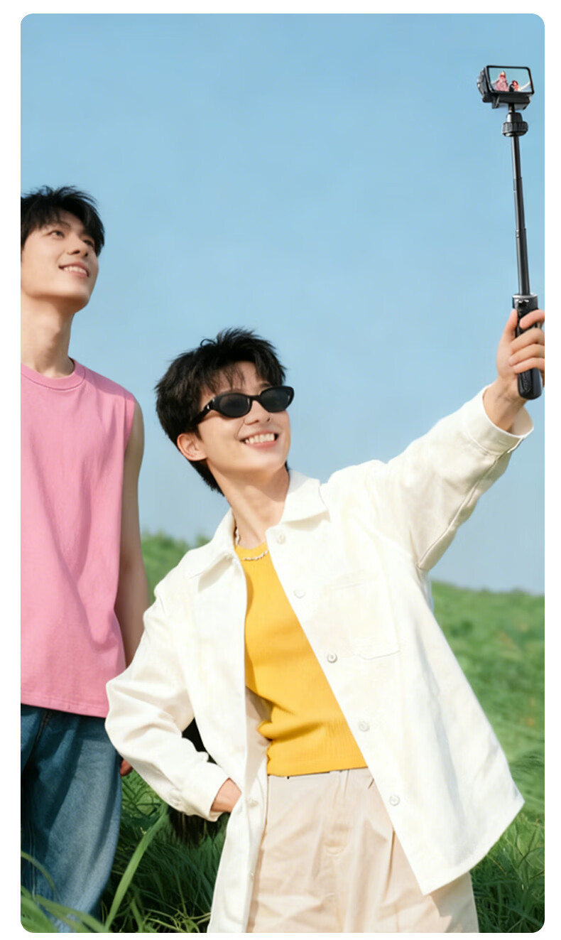 Shili Fan Magnetic Quick-Release Mount Handheld Selfie Stick for DJI Action 5 Pro Black Upgraded Version 7