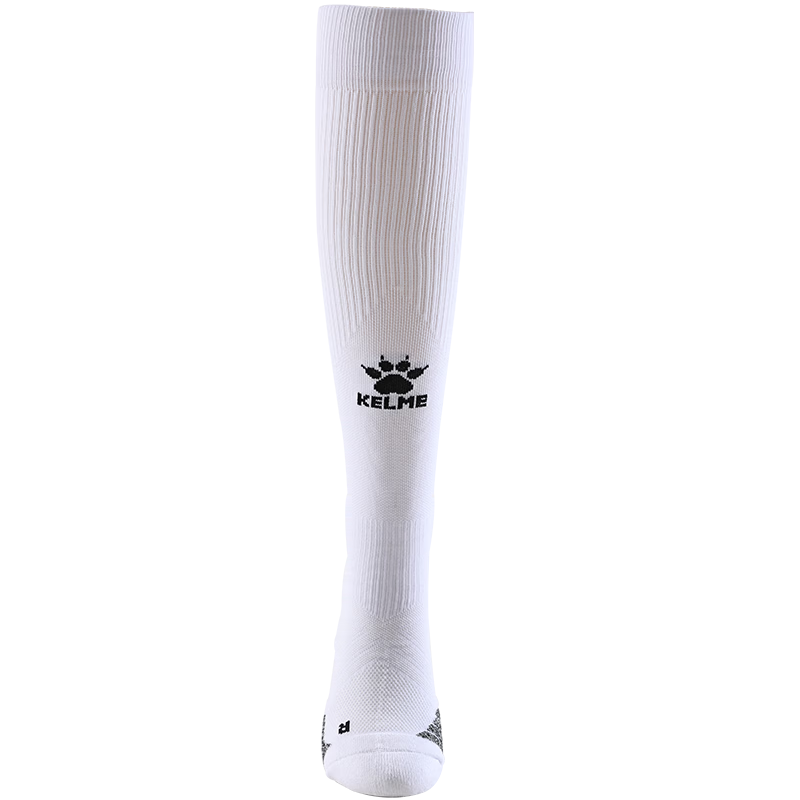 KELME Long Tube Football Socks Non-Slip Thick Sole Professional Soccer Match Training Seamless White XS