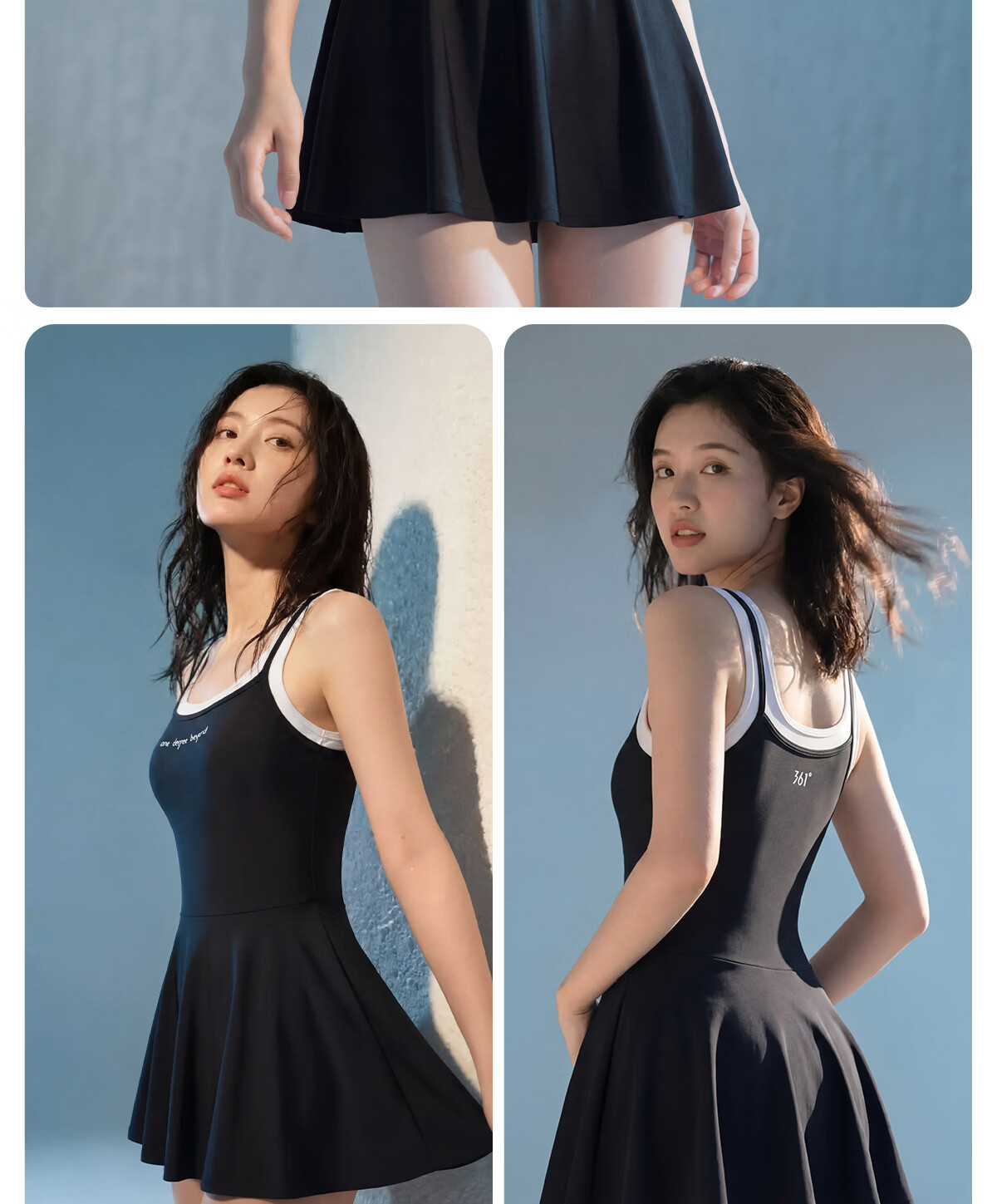361° Women's One-Piece Skirted Swimsuit Slimming Black Dress 2026 New Luxury Vacation Hot Spring Swimwear 15