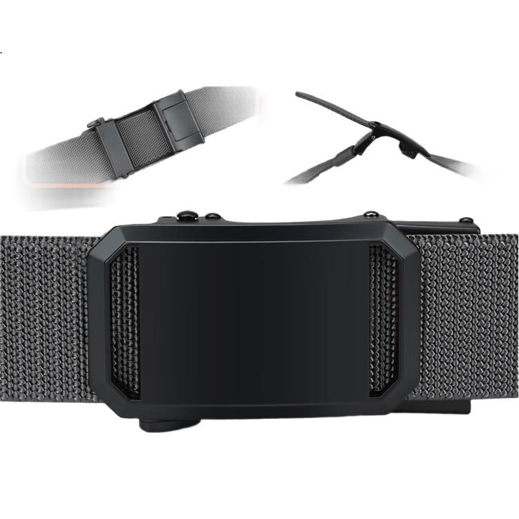 Biyoumei Men's Belt Black Automatic Buckle Elastic Strap Business Casual Military Training Birthday Gift Belt